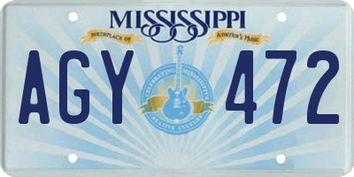 MS license plate AGY472