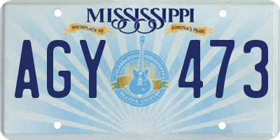 MS license plate AGY473