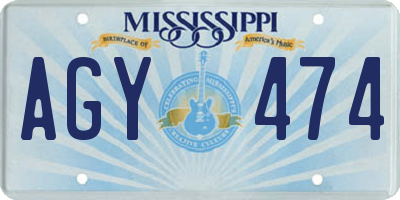 MS license plate AGY474