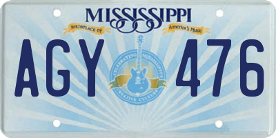 MS license plate AGY476