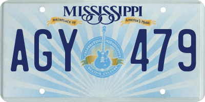 MS license plate AGY479