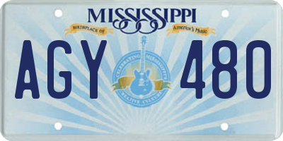 MS license plate AGY480