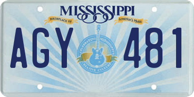 MS license plate AGY481