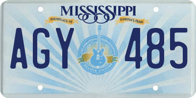 MS license plate AGY485
