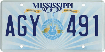 MS license plate AGY491