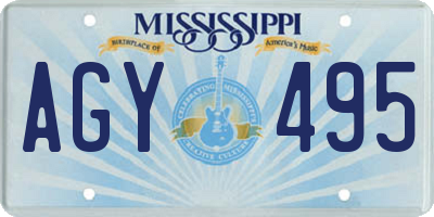 MS license plate AGY495