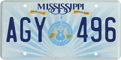 MS license plate AGY496