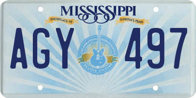 MS license plate AGY497