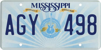 MS license plate AGY498
