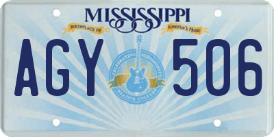 MS license plate AGY506