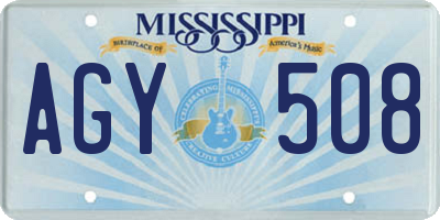 MS license plate AGY508
