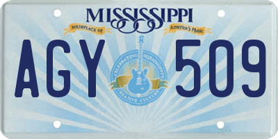 MS license plate AGY509