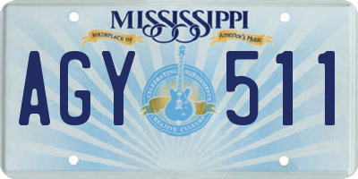 MS license plate AGY511