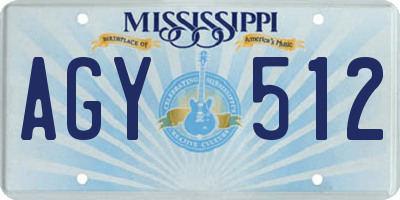 MS license plate AGY512
