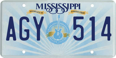 MS license plate AGY514