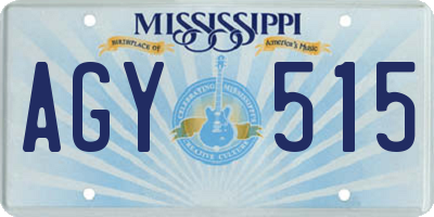 MS license plate AGY515