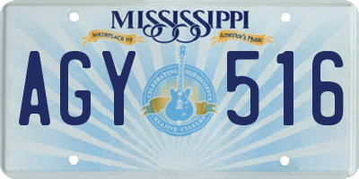 MS license plate AGY516