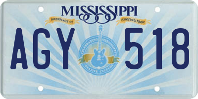 MS license plate AGY518