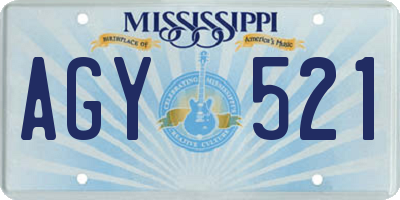 MS license plate AGY521