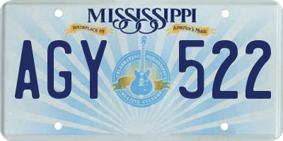 MS license plate AGY522