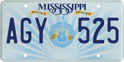 MS license plate AGY525