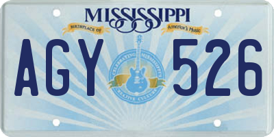 MS license plate AGY526