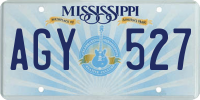 MS license plate AGY527