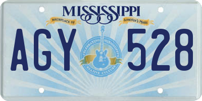 MS license plate AGY528