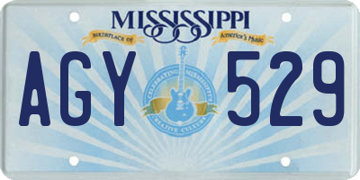 MS license plate AGY529