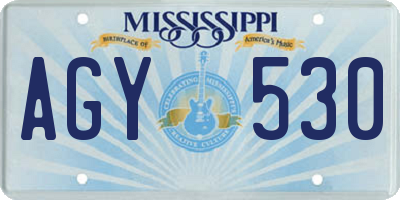 MS license plate AGY530