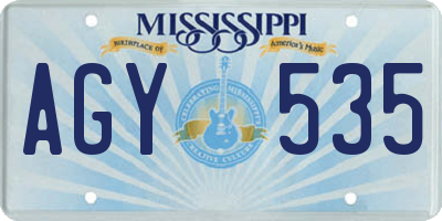 MS license plate AGY535