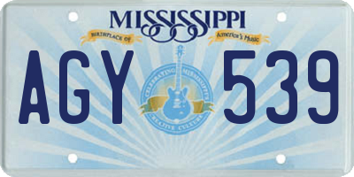 MS license plate AGY539