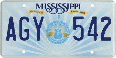 MS license plate AGY542