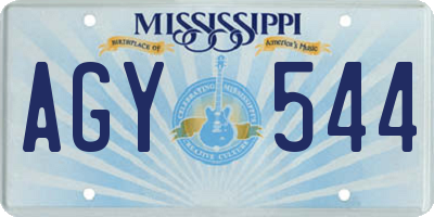 MS license plate AGY544