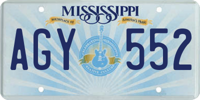 MS license plate AGY552