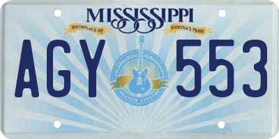 MS license plate AGY553