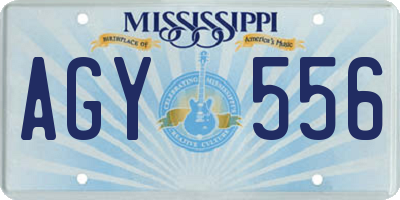 MS license plate AGY556