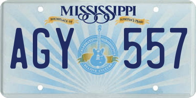 MS license plate AGY557