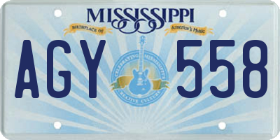 MS license plate AGY558