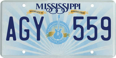 MS license plate AGY559