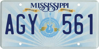 MS license plate AGY561