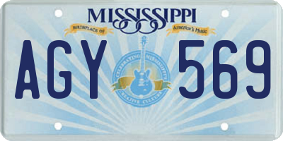 MS license plate AGY569