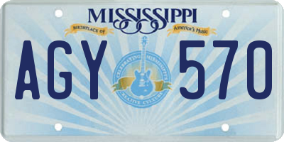 MS license plate AGY570