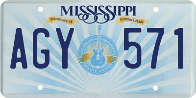 MS license plate AGY571