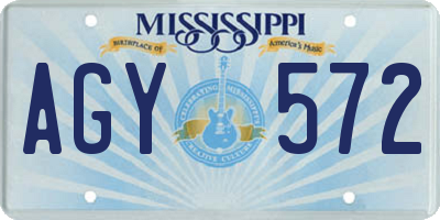 MS license plate AGY572