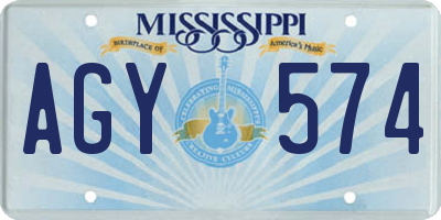 MS license plate AGY574