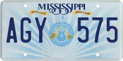 MS license plate AGY575