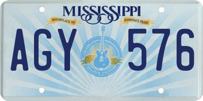 MS license plate AGY576