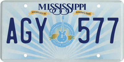 MS license plate AGY577