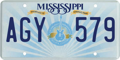 MS license plate AGY579